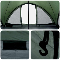 Produktbild för Tipi Tält med tak Armégrön 6 personer Polyester och Stål