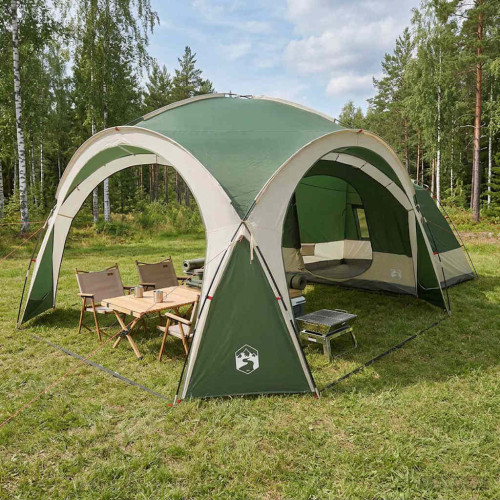 vidaXL Sidtält med tak Grön 410 x 410 x 250 cm Polyester och Stål