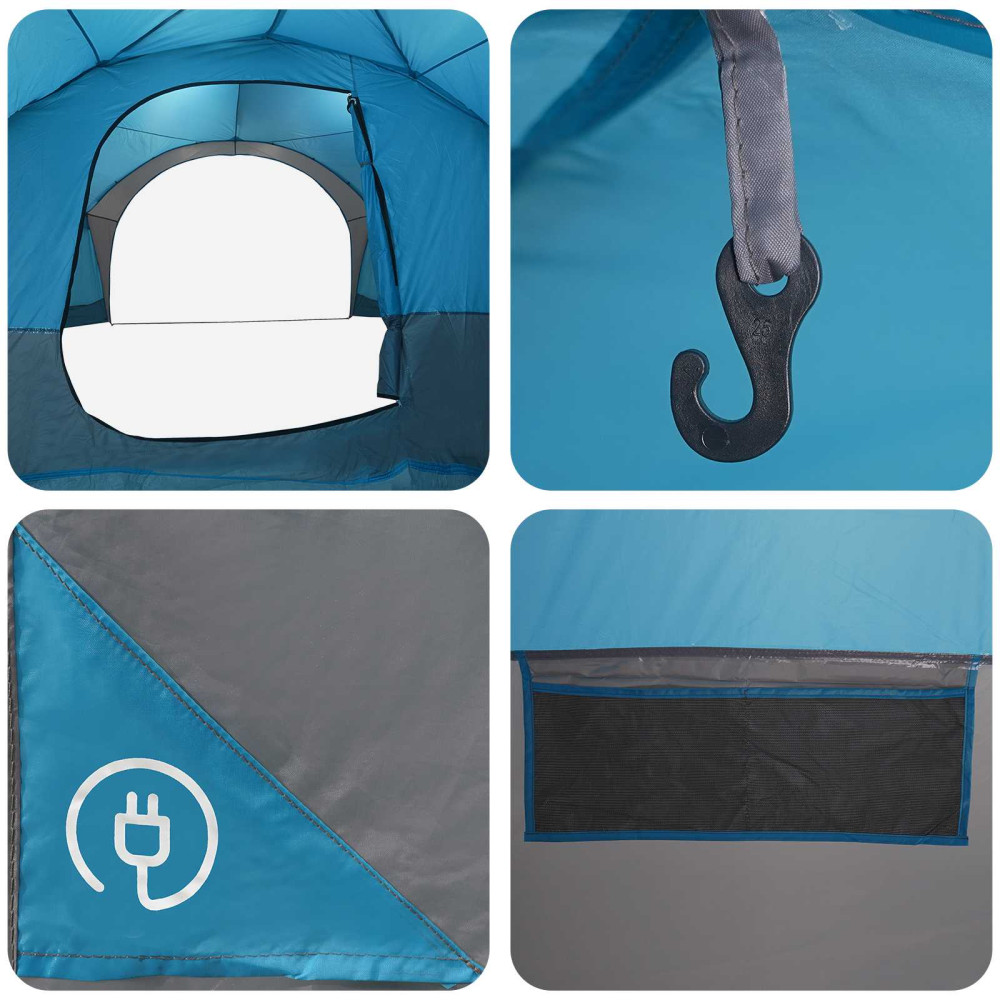 Produktbild för Sidtält med tak Blå 410 x 410 x 250 cm Polyester och Stål