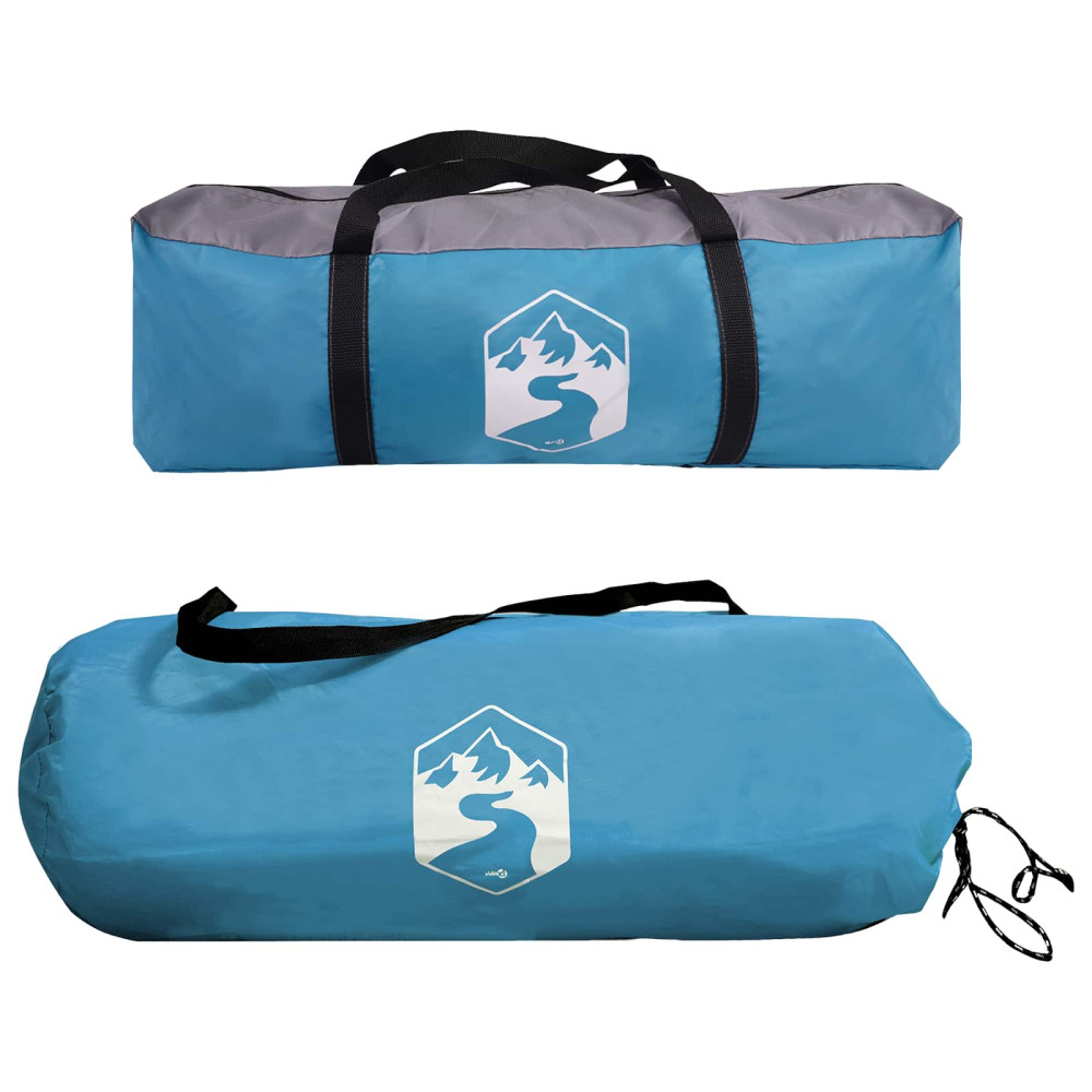 Produktbild för Sidtält med tak Blå 410 x 410 x 250 cm Polyester och Stål