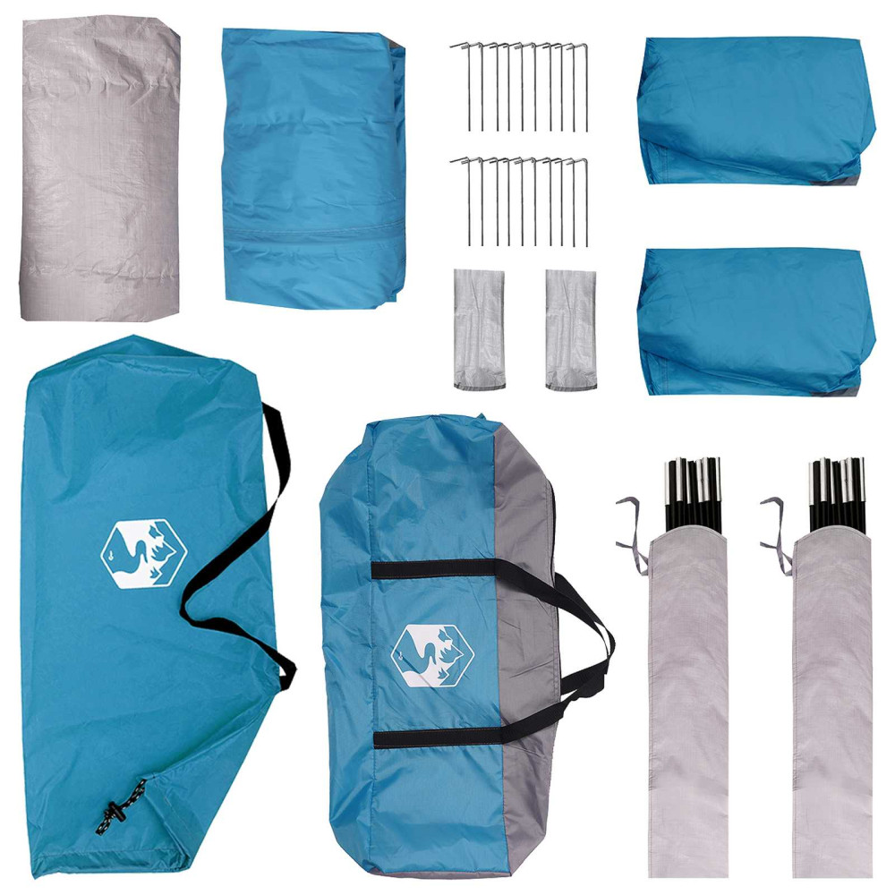 Produktbild för Sidtält med tak Blå 410 x 410 x 250 cm Polyester och Stål