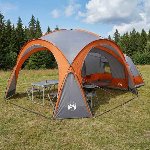vidaXL Sidtält Grå och orange 410 x 410 x 250 cm Polyester och Stål