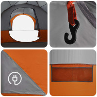 Produktbild för Sidtält Grå och orange 410 x 410 x 250 cm Polyester och Stål