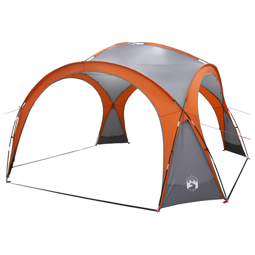 Produktbild för Sidtält Grå och orange 410 x 410 x 250 cm Polyester och Stål