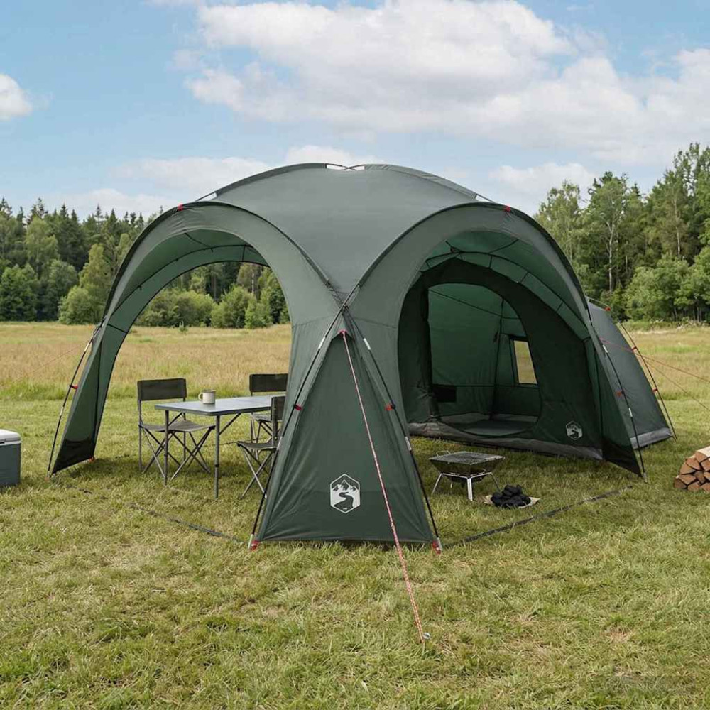 Produktbild för Sidtält med tak Armégrön 410 x 410 x 250 cm Polyester och Stål