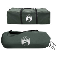 Produktbild för Sidtält med tak Armégrön 410 x 410 x 250 cm Polyester och Stål