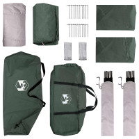 Produktbild för Sidtält med tak Armégrön 410 x 410 x 250 cm Polyester och Stål