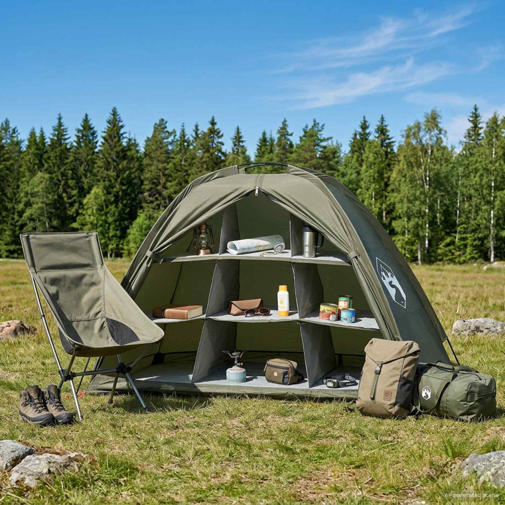 Produktbild för Förvarings tält Olivgrön 120 x 50 x 70 cm Polyester och Stål