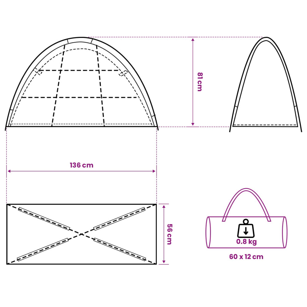 Produktbild för Förvarings tält Olivgrön 120 x 50 x 70 cm Polyester och Stål