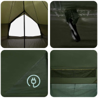 Produktbild för Tipi Tält Olivgrön 300 x 300 x 200 cm Polyester och Stål