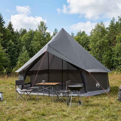 vidaXL Tipi Tält Brun Grå 300 x 300 x 200 cm Polyester och Stål