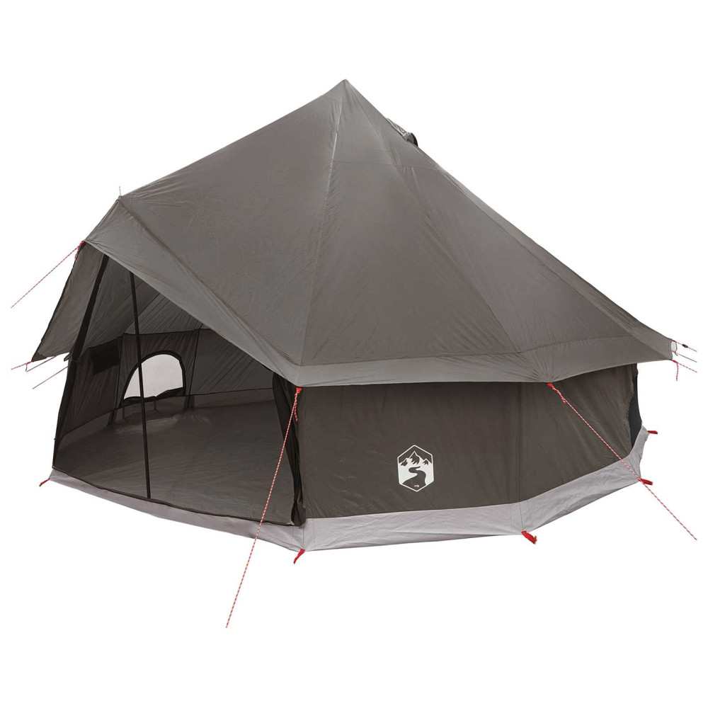 Produktbild för Tipi Tält Brun Grå 300 x 300 x 200 cm Polyester och Stål