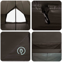 Produktbild för Tipi Tält Brun Grå 300 x 300 x 200 cm Polyester och Stål