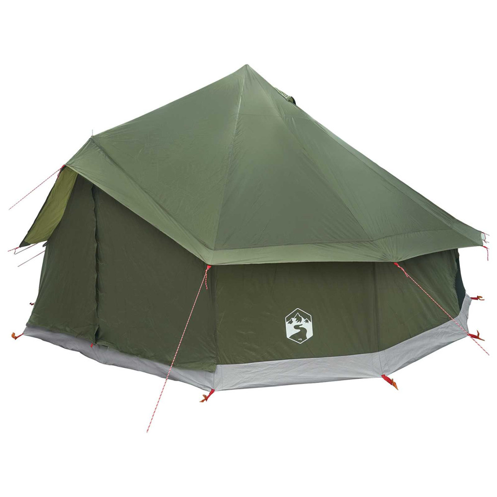 Produktbild för Tipi Tält Olivgrön 400 x 400 x 250 cm Polyester och Stål
