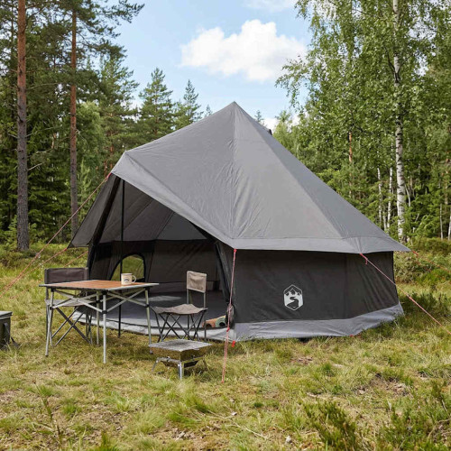 vidaXL Tipi Tält Brun Grå 400 x 400 x 250 cm Polyester och Stål