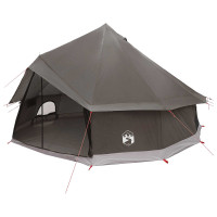 Produktbild för Tipi Tält Brun Grå 400 x 400 x 250 cm Polyester och Stål