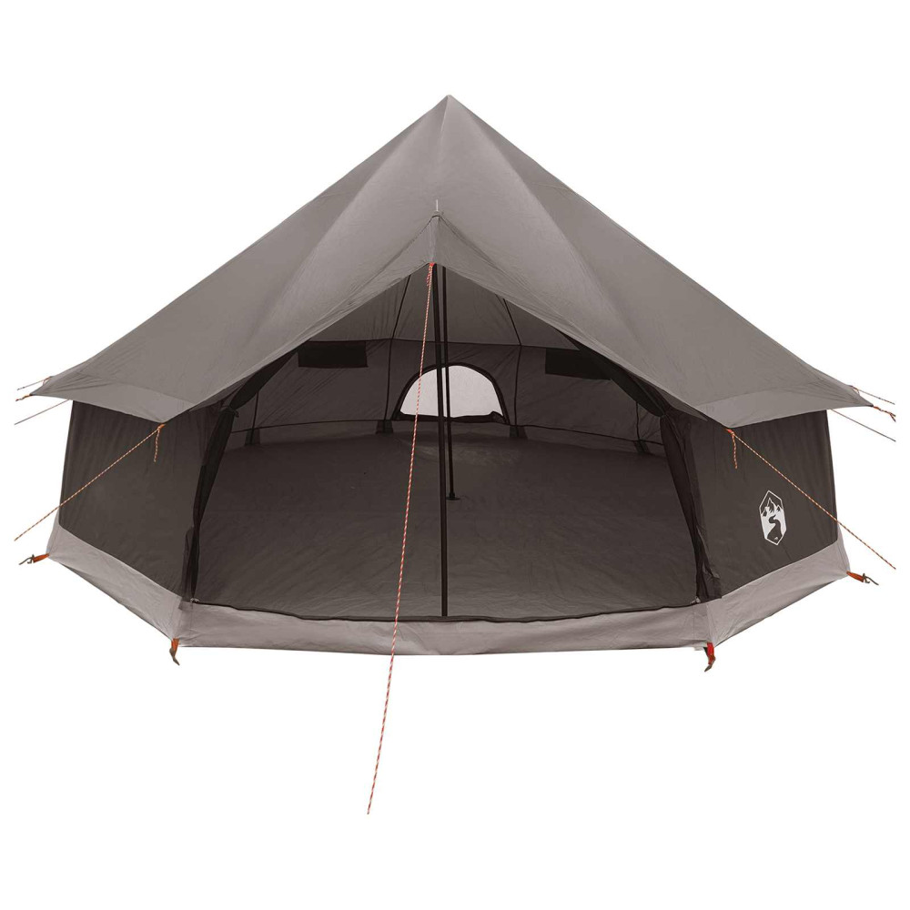 Produktbild för Tipi Tält Brun Grå 400 x 400 x 250 cm Polyester och Stål