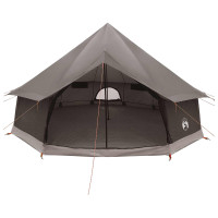 Produktbild för Tipi Tält Brun Grå 400 x 400 x 250 cm Polyester och Stål