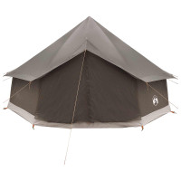 Produktbild för Tipi Tält Brun Grå 400 x 400 x 250 cm Polyester och Stål