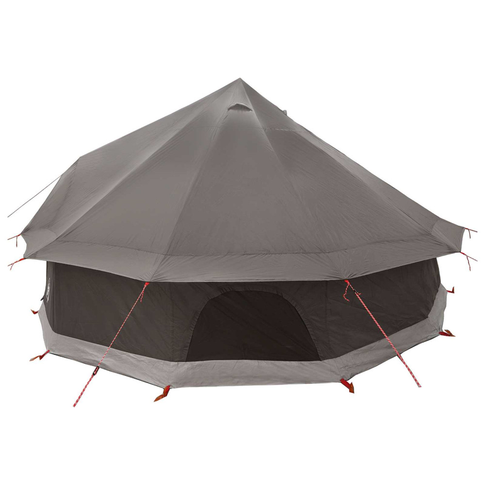 Produktbild för Tipi Tält Brun Grå 400 x 400 x 250 cm Polyester och Stål