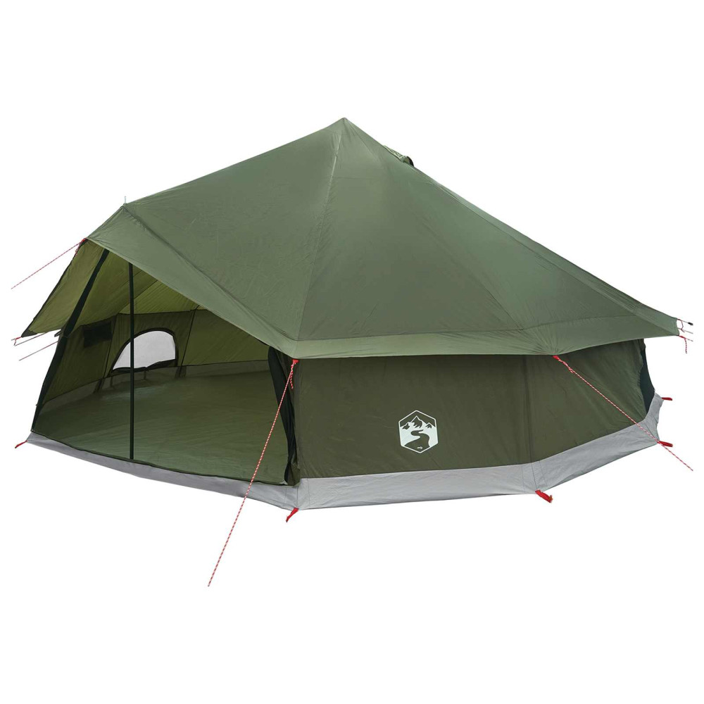 Produktbild för Tipi Tält Olivgrön 600 x 600 x 350 cm Polyester och Stål