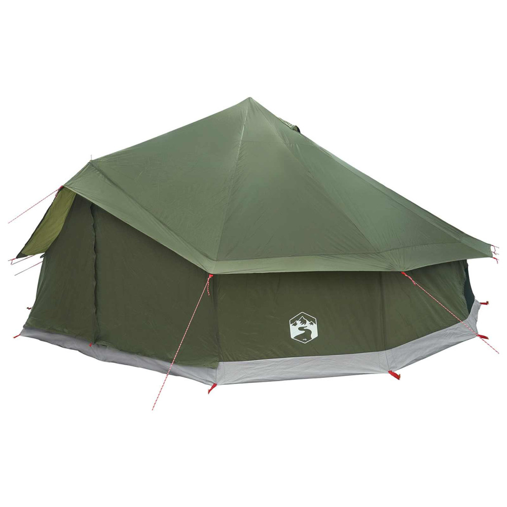 Produktbild för Tipi Tält Olivgrön 600 x 600 x 350 cm Polyester och Stål