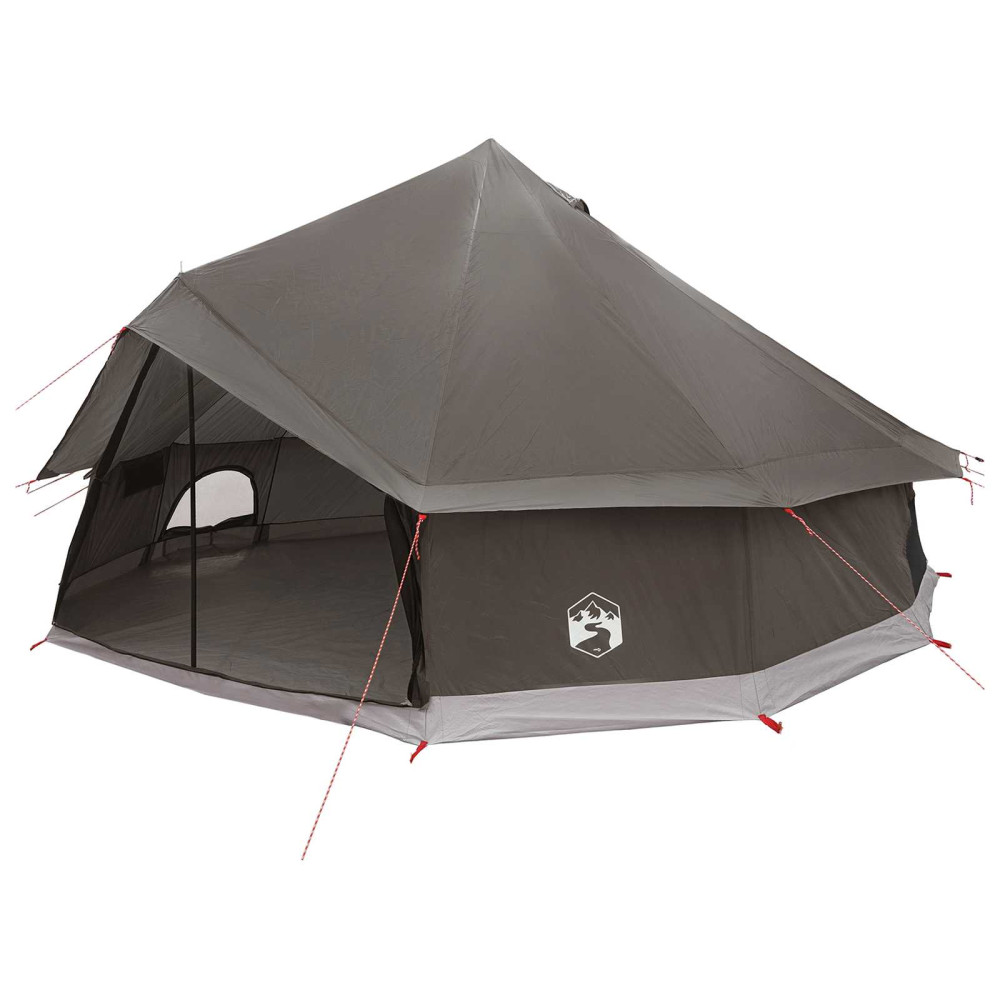 Produktbild för Tipi Tält Brun Grå 600 x 600 x 350 cm Polyester och Stål