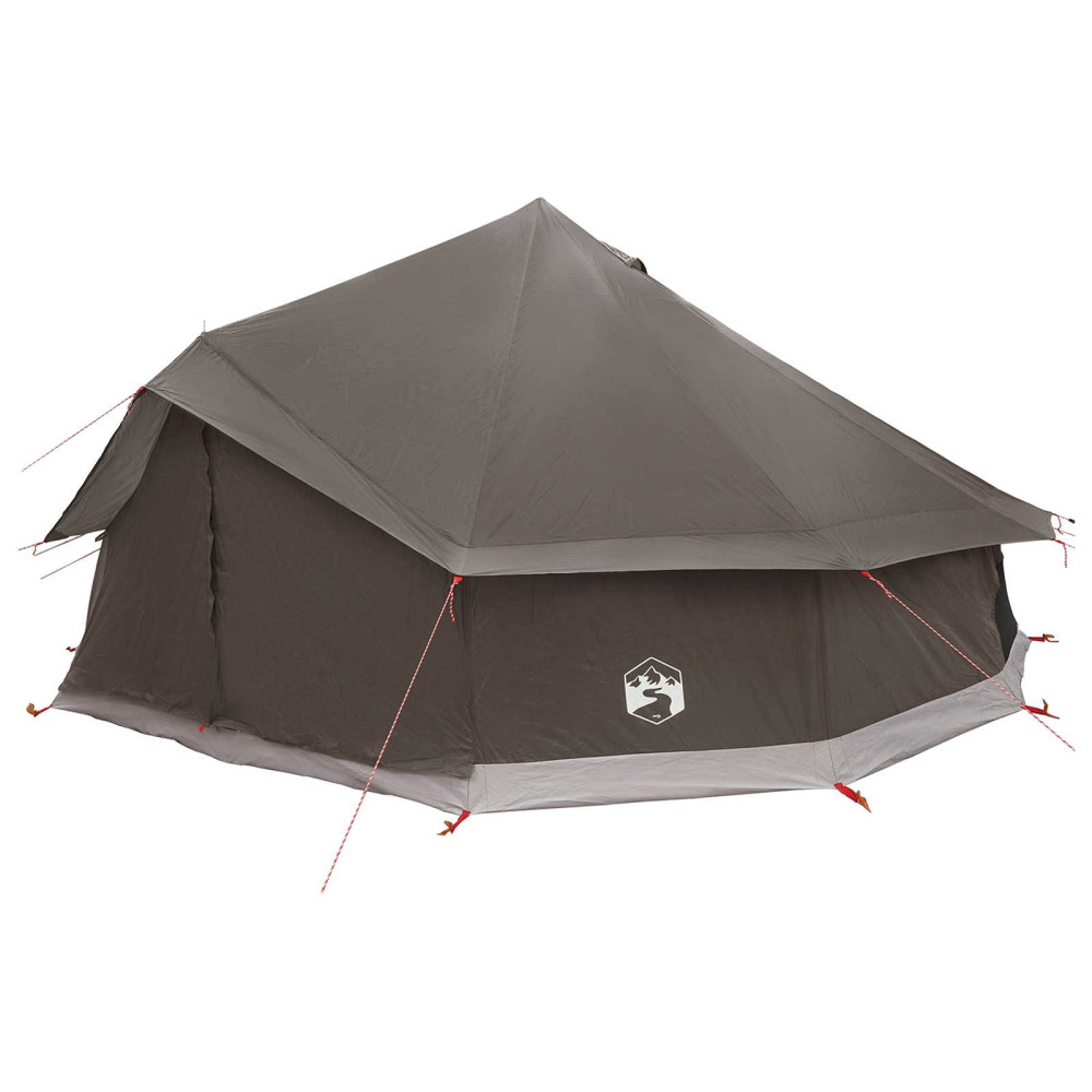 Produktbild för Tipi Tält Brun Grå 600 x 600 x 350 cm Polyester och Stål