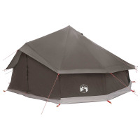 Produktbild för Tipi Tält Brun Grå 600 x 600 x 350 cm Polyester och Stål