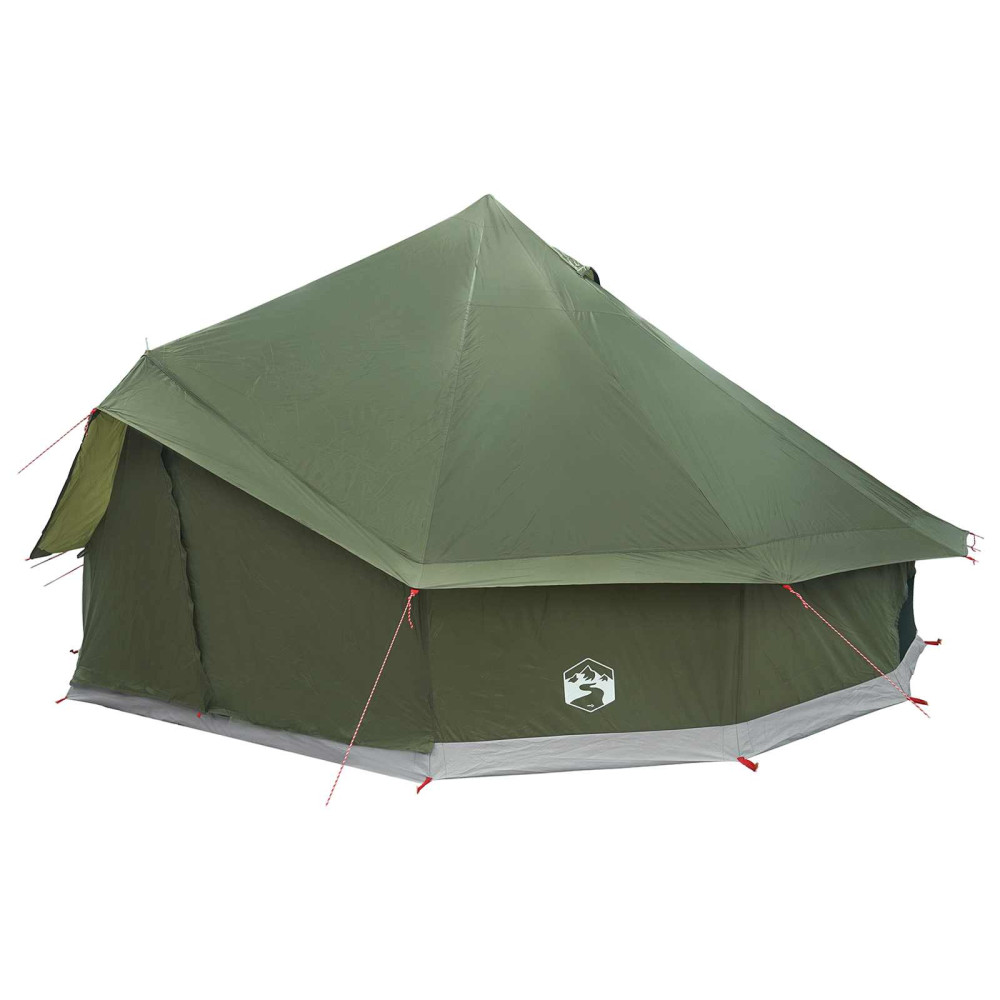 Produktbild för Tipi Tält Olivgrön 500 x 500 x 300 cm Polyester och Stål