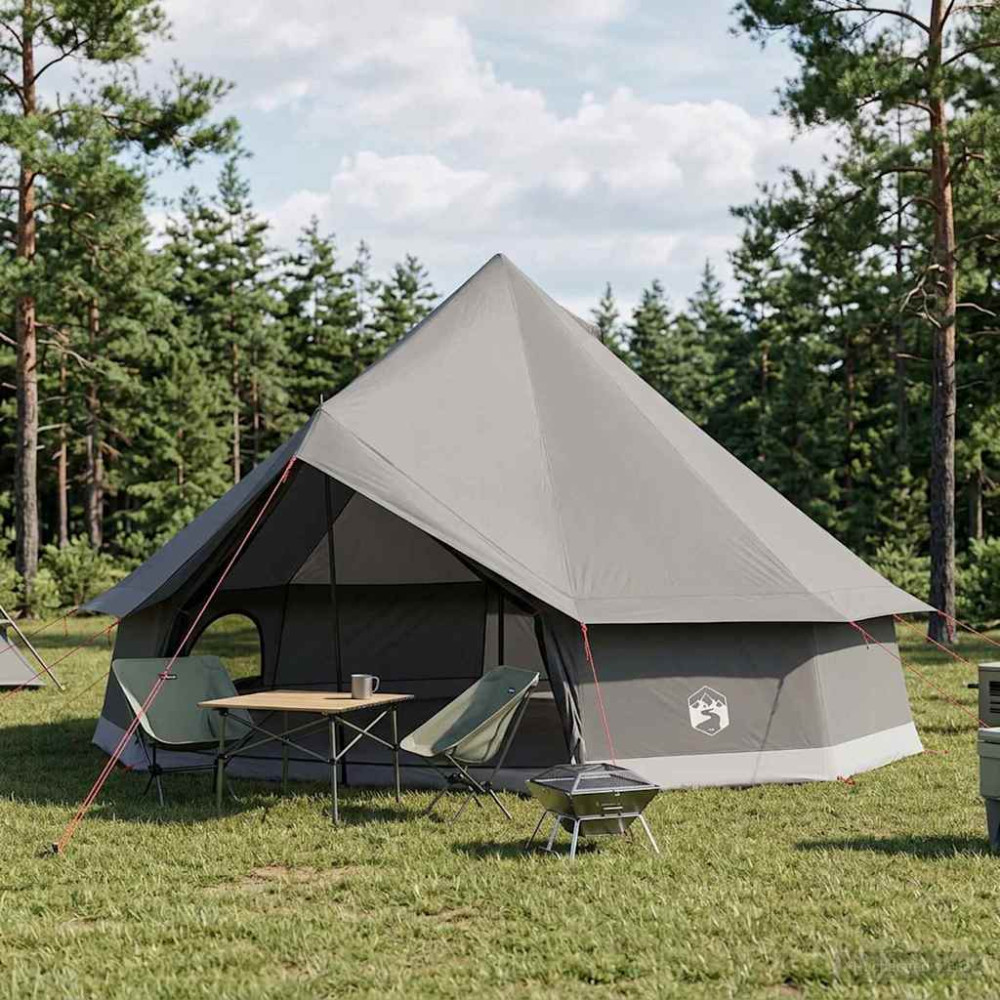 Produktbild för Tipi Tält Brun Grå 500 x 500 x 300 cm Polyester och Stål