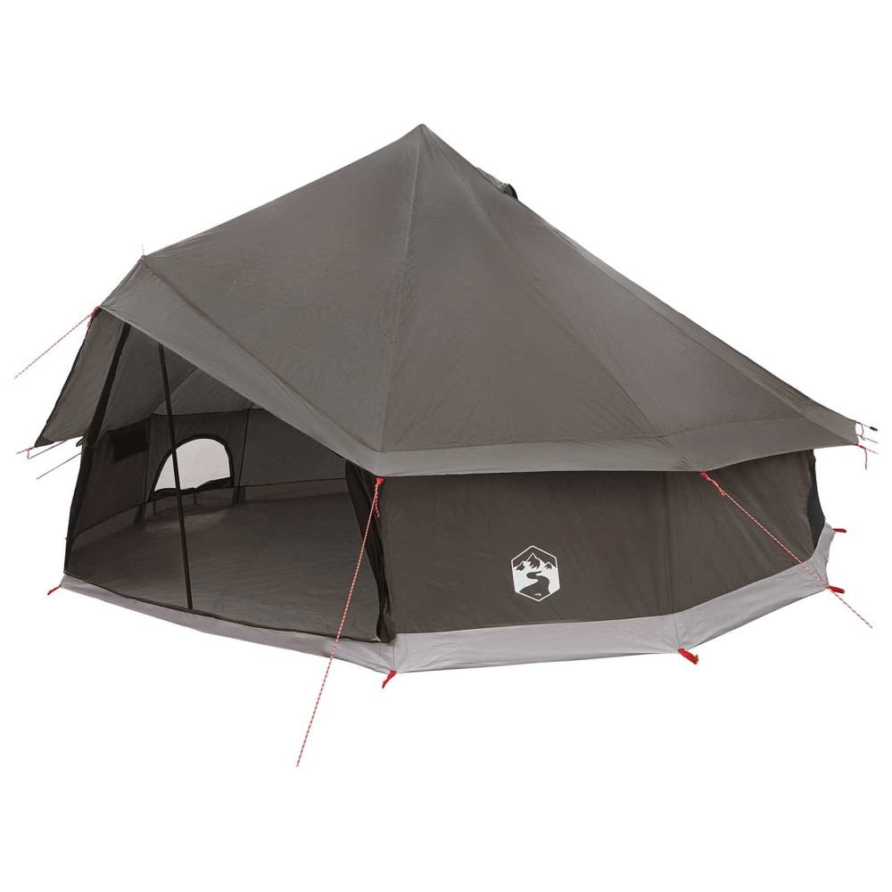 Produktbild för Tipi Tält Brun Grå 500 x 500 x 300 cm Polyester och Stål