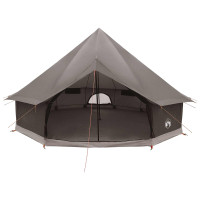 Produktbild för Tipi Tält Brun Grå 500 x 500 x 300 cm Polyester och Stål