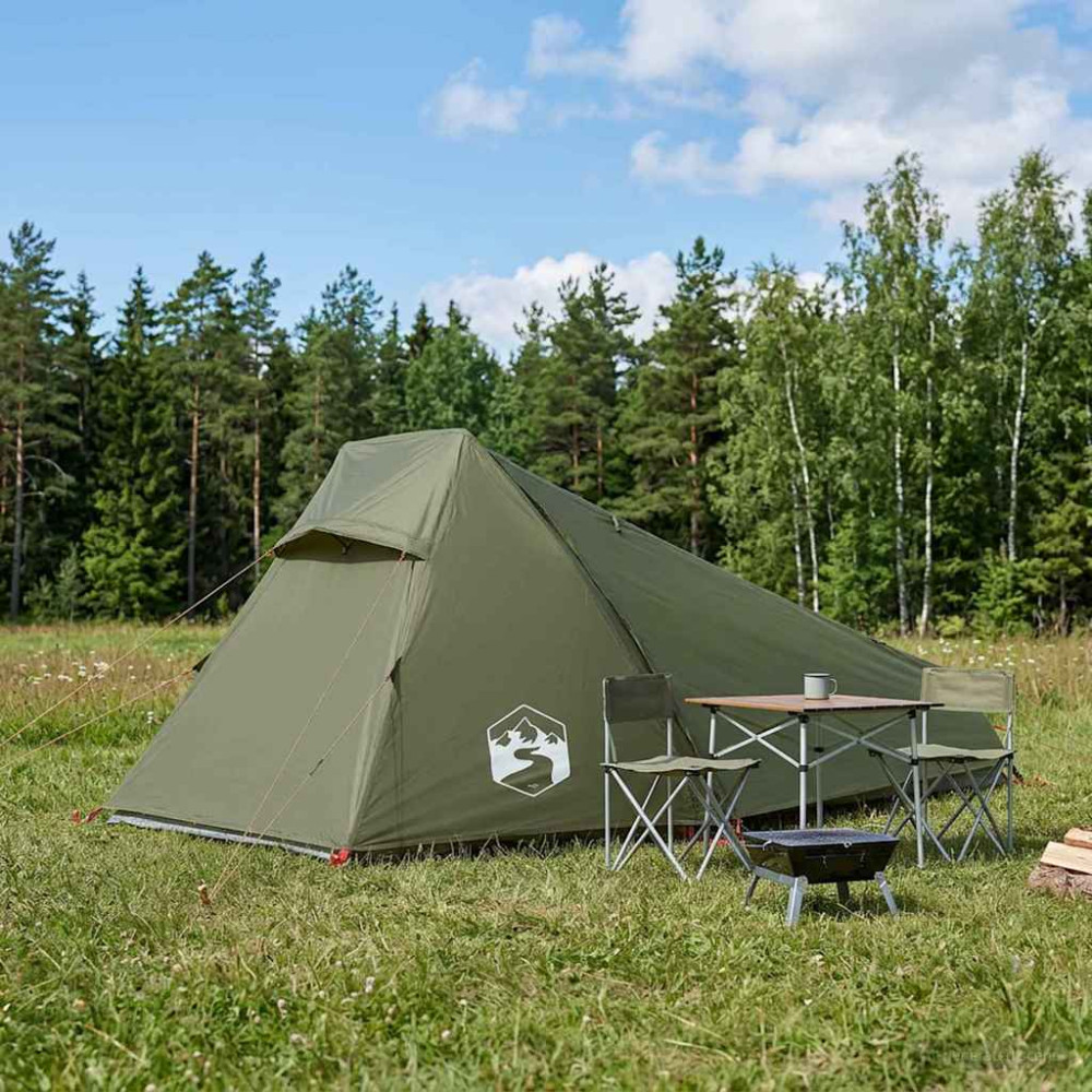 Produktbild för Tunneltält Olivgrön 215 x 100 x 90 cm Polyester och Stål
