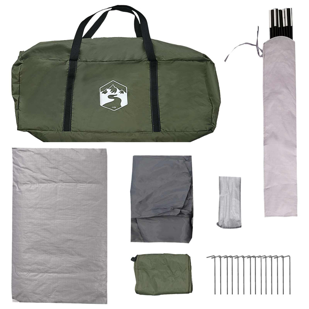 Produktbild för Tunneltält Olivgrön 400 x 260 x 200 cm Polyester och Stål