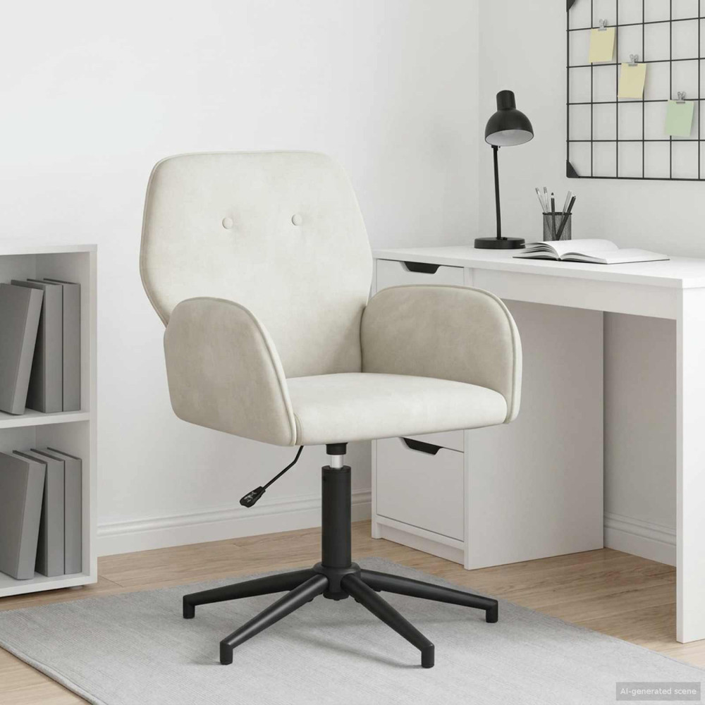 Produktbild för Svanstol 54 x 55 x 90 cm Gräddvit Sammet