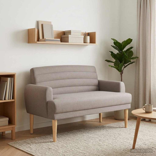 vidaXL Loveseat med knapprapport Taupe 116 x 67 x 80 cm Tyg