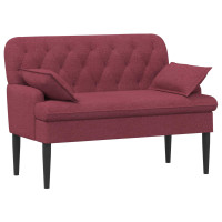 Produktbild för Loveseat med knapprapport Vinröd 111 x 68 x 80 cm Tyg