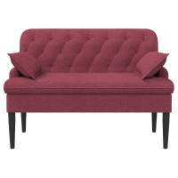 Produktbild för Loveseat med knapprapport Vinröd 111 x 68 x 80 cm Tyg
