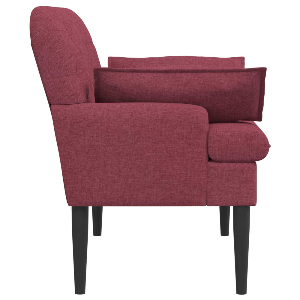 Produktbild för Loveseat med knapprapport Vinröd 111 x 68 x 80 cm Tyg