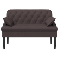 Produktbild för Loveseat med knapprapport Mörkbrun 111 x 68 x 80 cm Tyg
