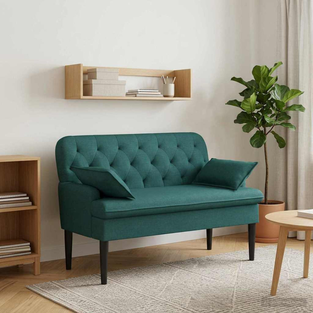 Produktbild för Loveseat med knapprapport Mörkgrön 111 x 68 x 80 cm Tyg