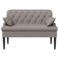 Produktbild för Loveseat med knapprapport Taupe 111 x 68 x 80 cm Tyg
