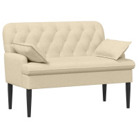 Produktbild för Loveseat med knapprapport Gräddvit 111 x 68 x 80 cm Tyg
