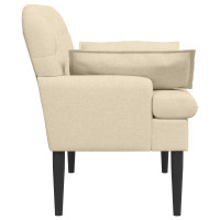 Produktbild för Loveseat med knapprapport Gräddvit 111 x 68 x 80 cm Tyg