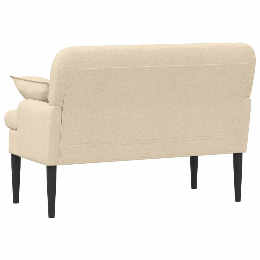 Produktbild för Loveseat med knapprapport Gräddvit 111 x 68 x 80 cm Tyg