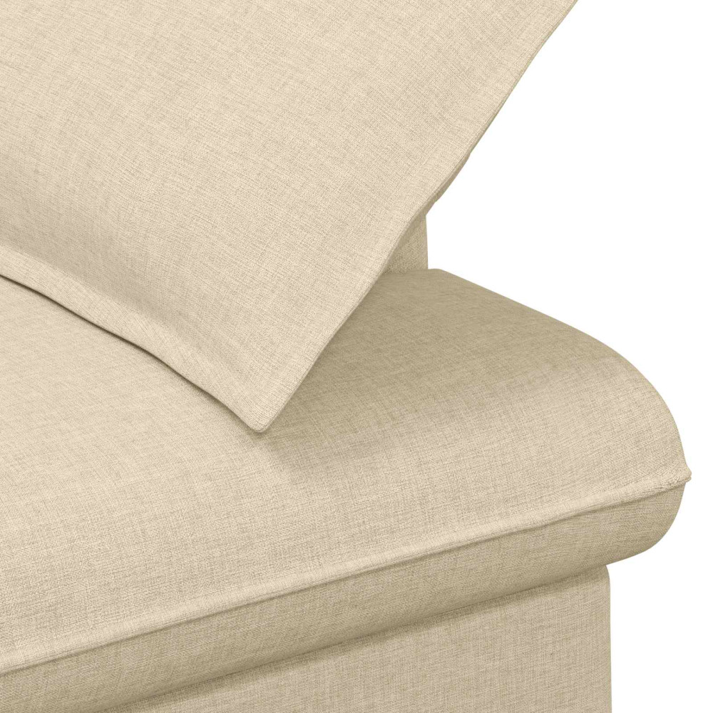 Produktbild för Loveseat med knapprapport Gräddvit 111 x 68 x 80 cm Tyg