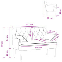 Produktbild för Loveseat med knapprapport Gräddvit 111 x 68 x 80 cm Tyg