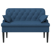 Produktbild för Loveseat med knapprapport Blå 111 x 68 x 80 cm Tyg