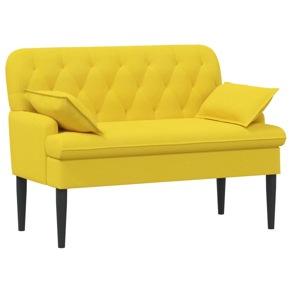 Produktbild för Loveseat med knapprapport Ljus Gul 111 x 68 x 80 cm Tyg